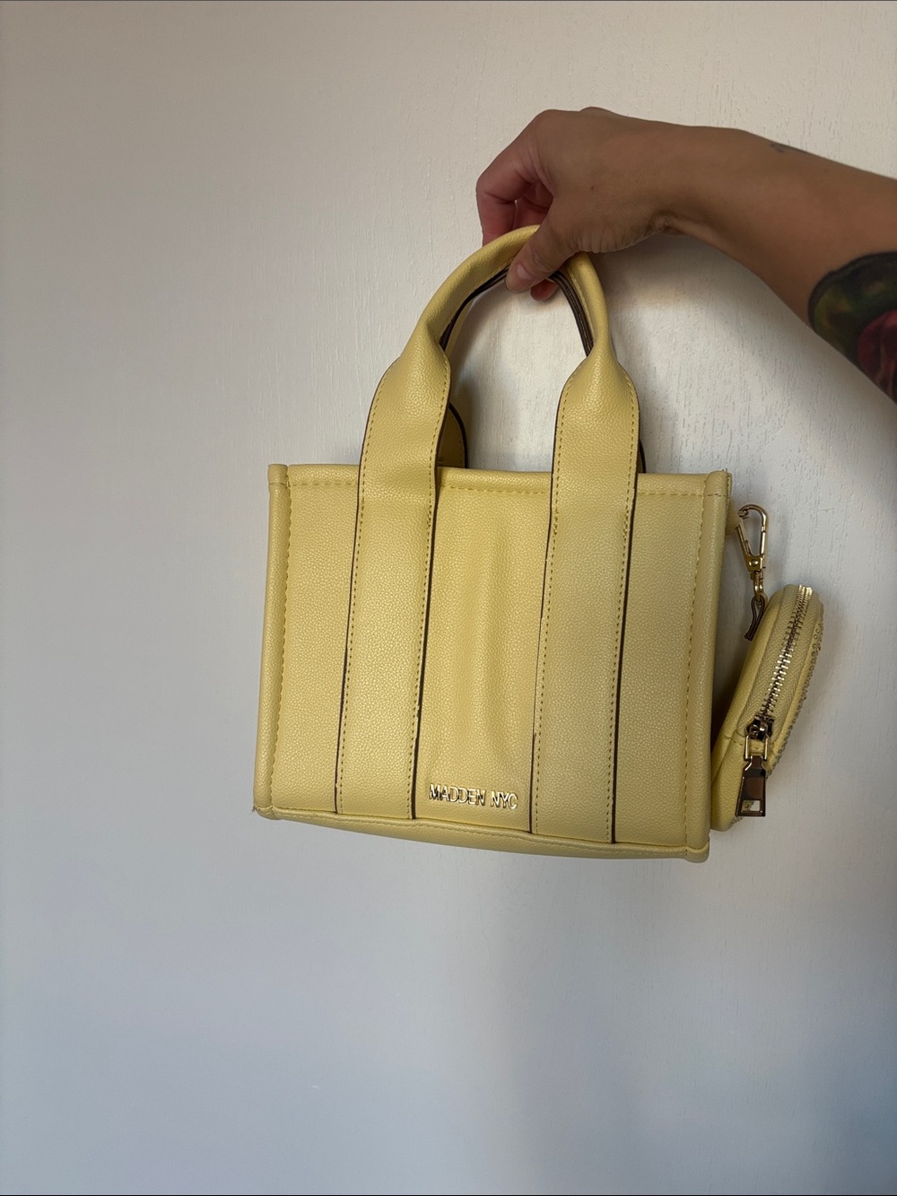 Madden Girl Lemon Yellow Structured Top-Handle Satchel